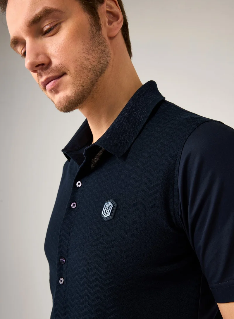 Theodore The Jacquard Hybrid Polo Shirt