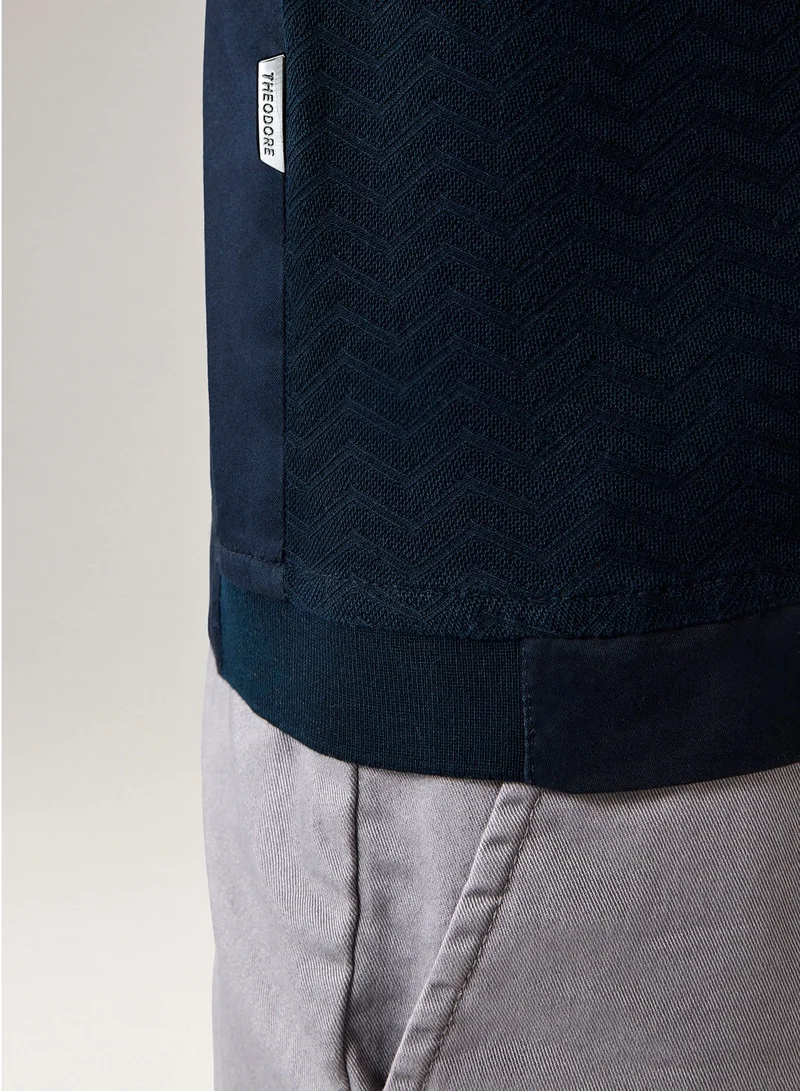 Theodore  The Jacquard Hybrid Polo Shirt for Men | Best Price UAE