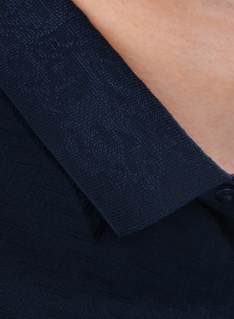 Theodore  The Jacquard Hybrid Polo Shirt for Men | Best Price UAE