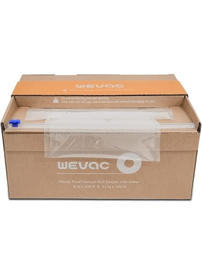 Wevac مجموعة أكياس تفريغ هواء لحفظ الطعام من ويفاك، أكياس حفظ طعام محكمة الإغلاق بدرجة تجارية مع قطّاعة، خالية من مادة بيسفينول A، مثالية لتخزين الطعام وإعداد الوجبات والطهي، لفّتين بحجم ‎20 سم × 30.5 م و‎28 سم × 30.5 م – أكياس تفريغ هواء – أكياس حفظ طعام – أدوات مطبخ – أكياس تخزين طعام - Image 2