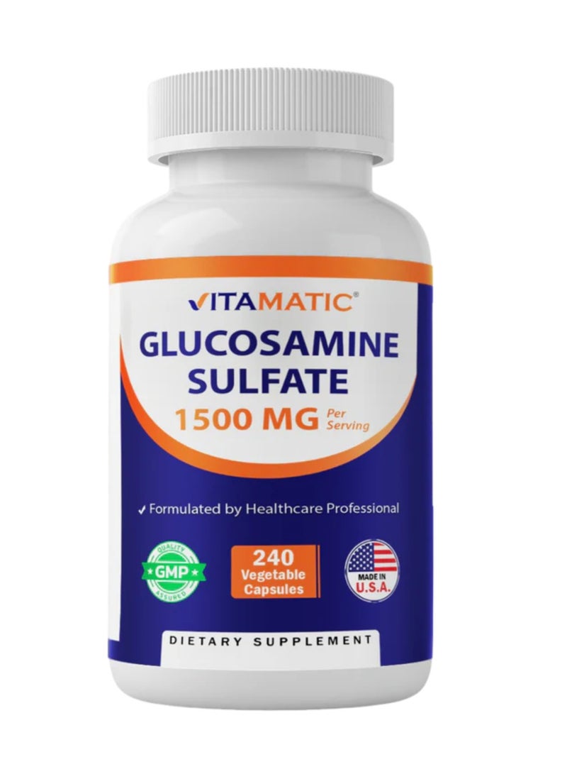 Vitamatic Glucosamine Sulfate 240 Vegetable Capsules (750 mg per Capsule)