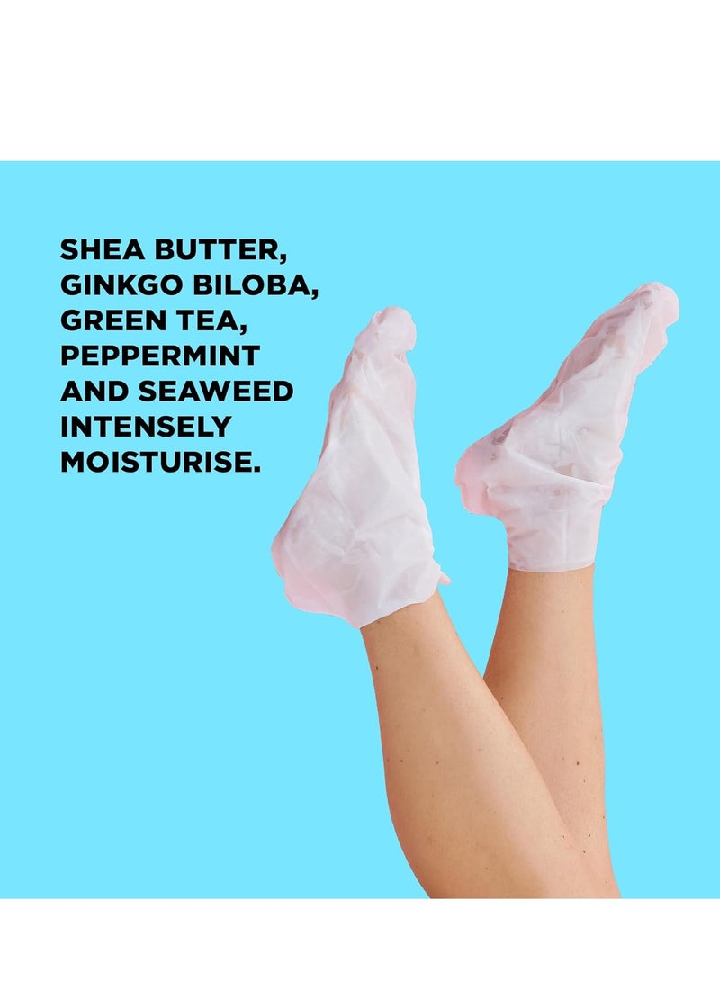 SKIN REPUBLIC Foot Repair Mask (10 Pairs) – Moisturizing Foot Mask with Shea Butter, Ginkgo Biloba, Green Tea, Peppermint & Seaweed to Soften Rough, Dry Heels, Soothe, Repair & Rejuvenate Damaged Skin - Image 2