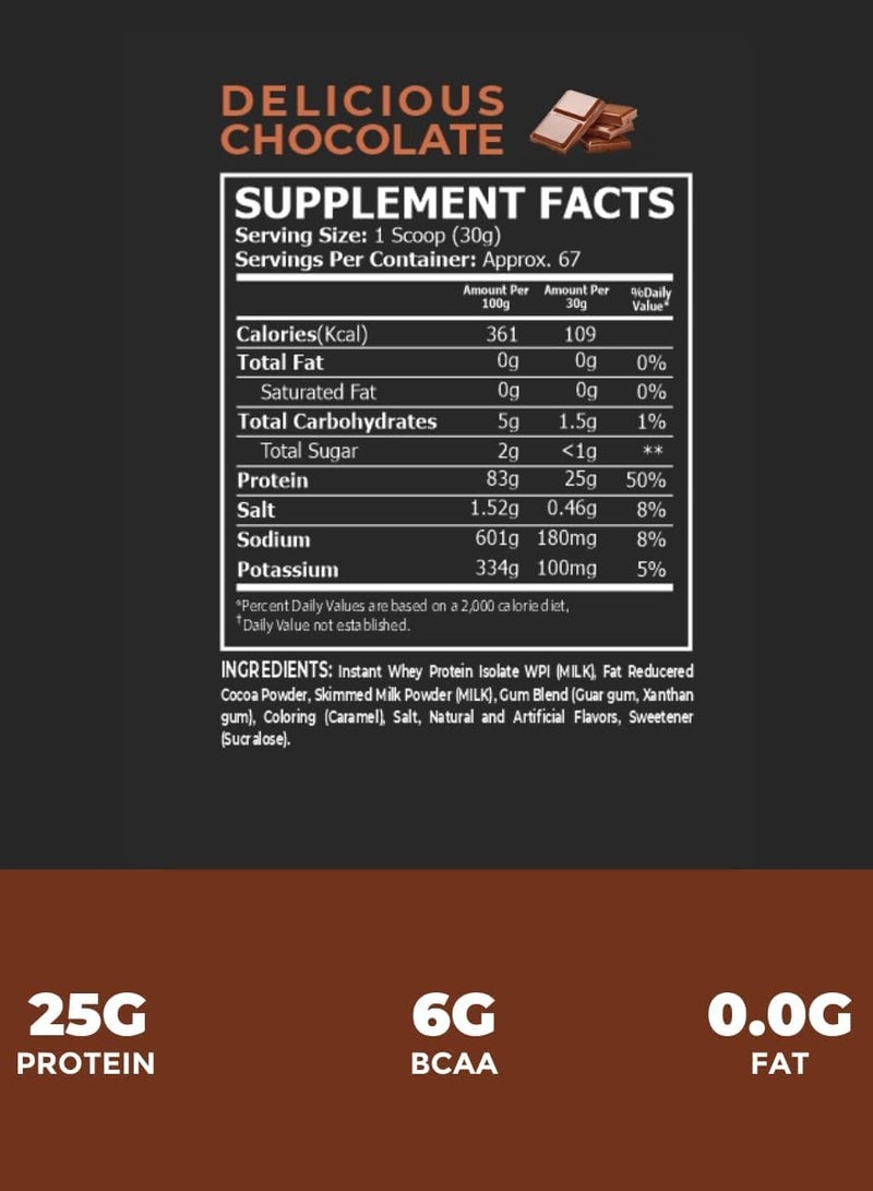 كور تشامبس آيزوليت 100% بروتين مصل اللبن المعزول 2 كجم نكهة الشوكولاتة اللذيذة 67 حصة - Image 2