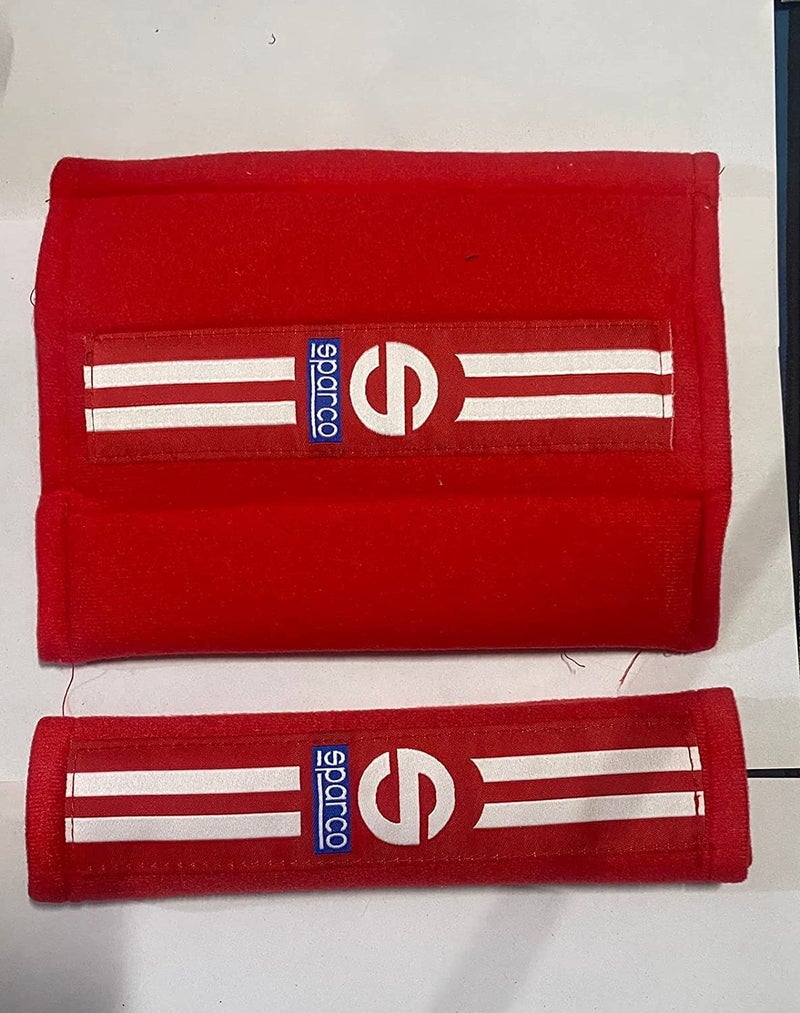 CarOxygen 2PCS Cotton Seat Belt Cover Style Racing Car Seatbelt Safety Belt Shoulder Pads Cover Universal (Shoulder Pad Line Red) - Image 3