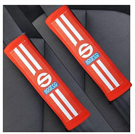CarOxygen 2PCS Cotton Seat Belt Cover Style Racing Car Seatbelt Safety Belt Shoulder Pads Cover Universal (Shoulder Pad Line Red) - Image 5