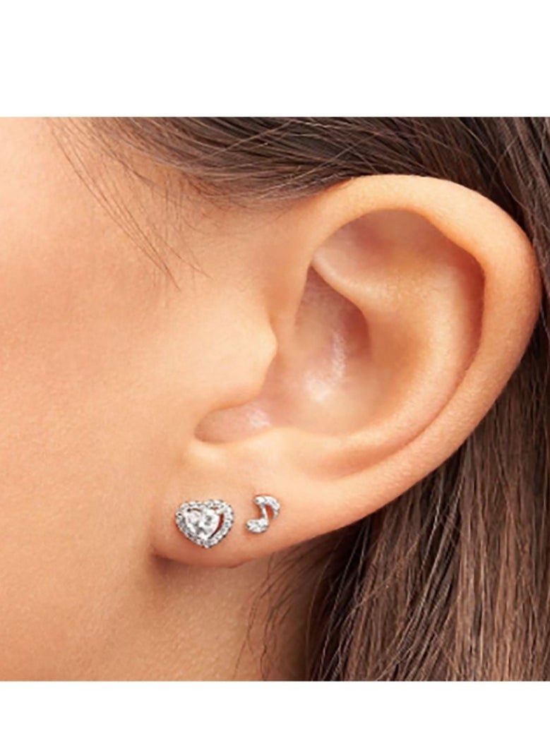 Pandora Violet - PANDORA Elevated Heart Stud Earrings - Made of Sterling Silver and Cubic Zirconia - Image 1