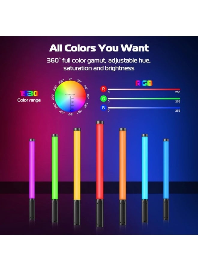 يولانزي عصا إضاءة Ulanzi VL119 LED RGB بقوة 10 وات، عصا فيديو 360 درجة RGB للتصوير الفوتوغرافي، مصباح أنبوبي مدمج قابل لإعادة الشحن بقوة 2600 مللي أمبير/ساعة، إضاءة كاميرا قابلة للتعتيم بدرجة حرارة 2500-9000 كلفن مع شاشة LCD - Image 2