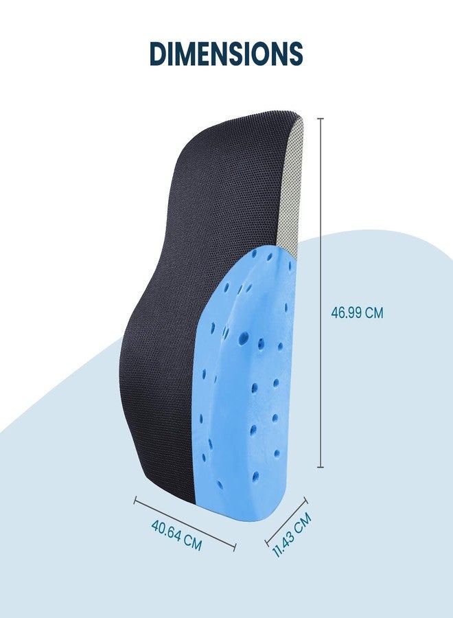Sleepsia Back Support for Office Chair with 1 Year Warranty Lumbar Support Pillow for Office Chair, Back Pain, Car Seat, Memory Foam (Black/Grey Lumbar Back Support (Gel Ventilated)) - Image 2