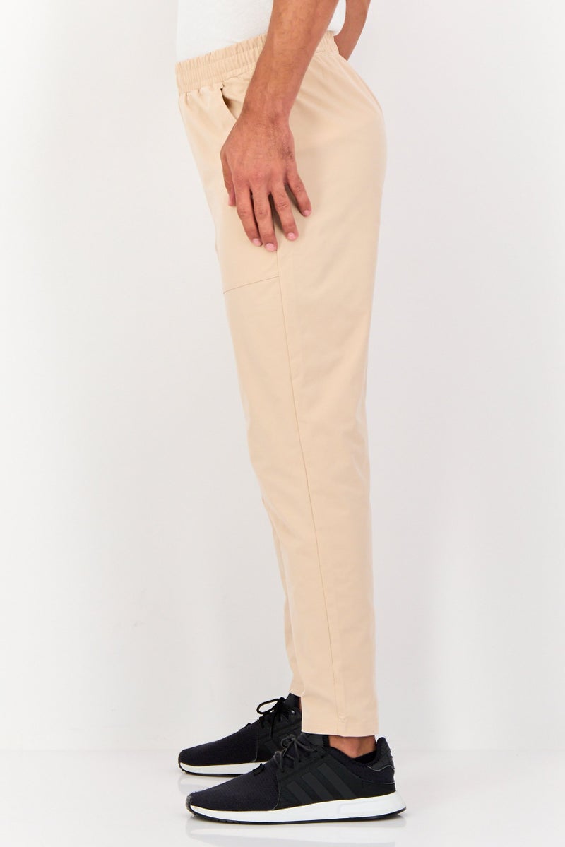 RBX Men Sportswear Fit Plain Outdoor Trackpants, Biege  - Image 4