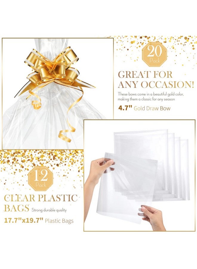 Thenshop 44 Pcs Basket for Gifts Empty Gift Basket Bulk Include 12 Cardboard Tray 12 Plastic Bags and 20 Pull Bows for Wedding Baby Shower Graduation Birthday Party DIY Wrapping(Solid,Khaki) - Image 3