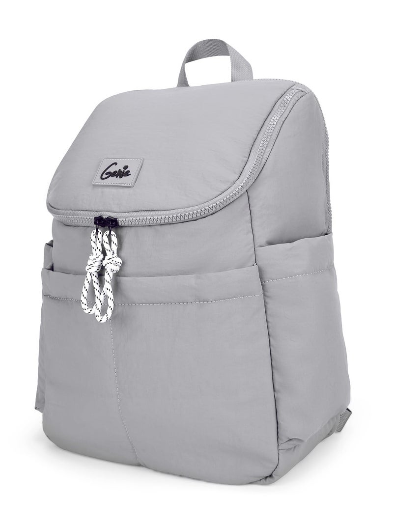 Genie Plushpack Casual Backpack For Girls |15 Inch-27 Litres With 2 Compartments with Laptop, Multiple Pockets, Trolley Sleeve And Organizer |Best For Laptop, Makeup & College/Work Must-Haves - Grey - Image 1