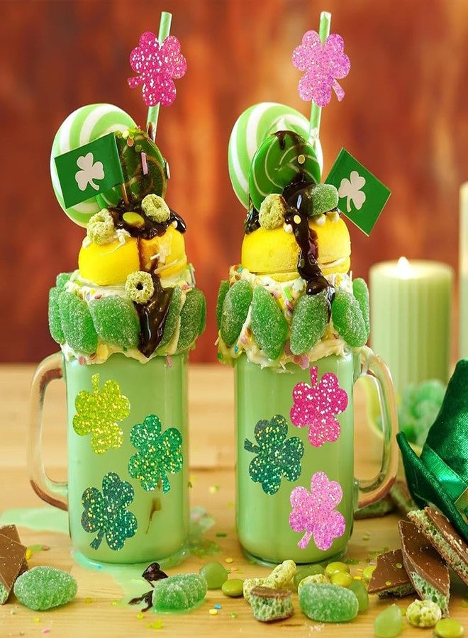 RUPOFUZA 500Pcs St. Patrick's Day Stickers 1in Laser Shamrock Clover Stickers Roll 3 Colors Holographic Self-Adhesive Waterproof Irish Sticker Decor for Bottle Scrapbook Journal Envelopes Decorations - Image 4