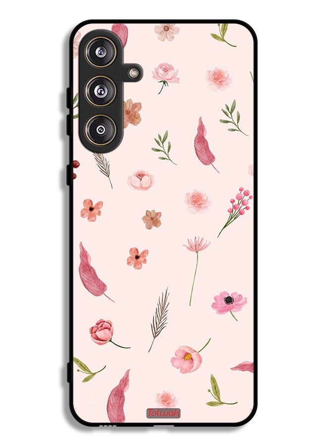 Tolwak Samsung Galaxy F55 5G Protective Case Cover Leaves And Roses Pattern - Image 1