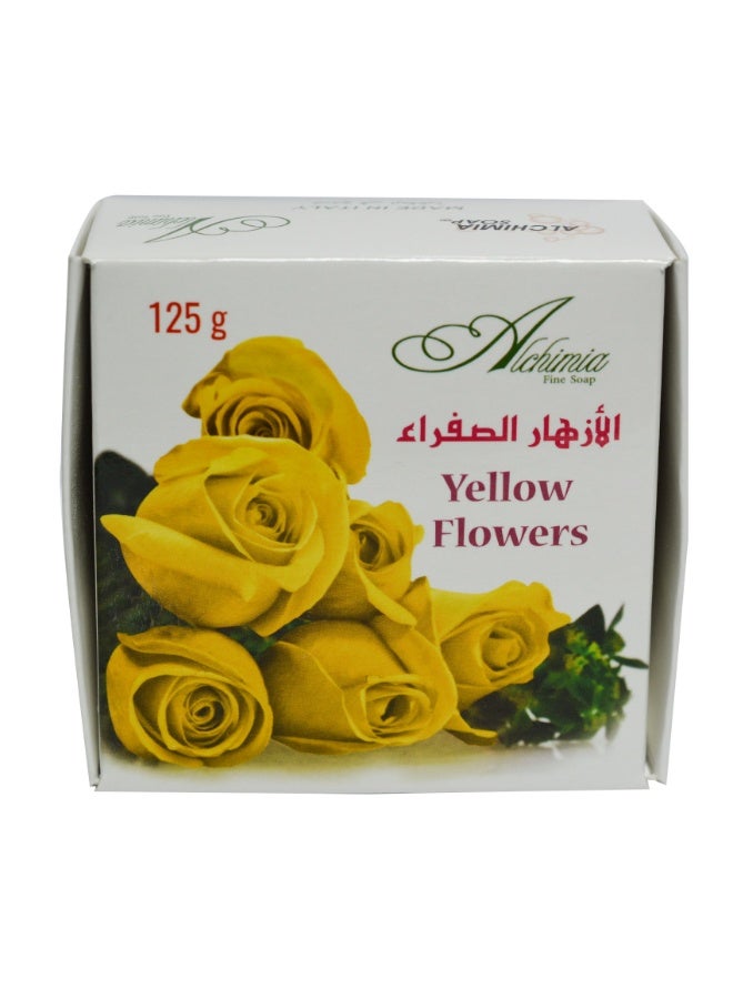 Alchimia Rose Soap Yellow Flowers 125G | Elegant Italian Soap with Fresh Floral Fragrance | Creamy lather that removes impurities | Consistent quality refined skincare experience | Suitable for all Skin Types - Image 2