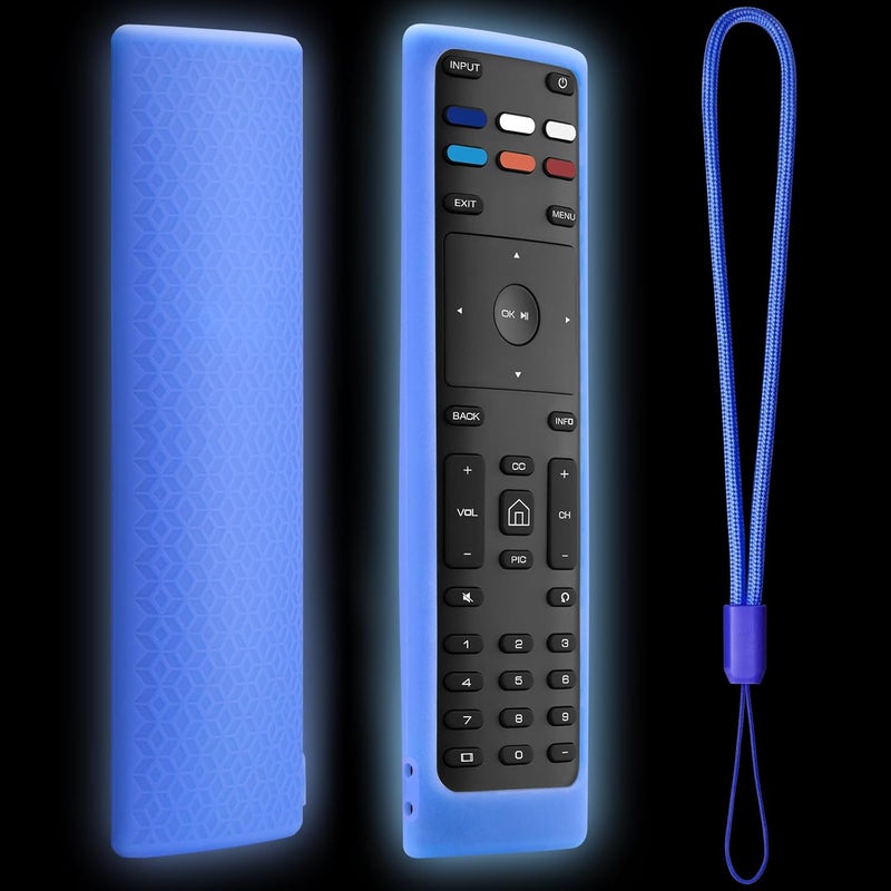 OMAIC غطاء لجهاز التحكم عن بعد Vizio Smart TV سيليكون XRT136/ XRT140 (أزرق متوهج) - Image 1