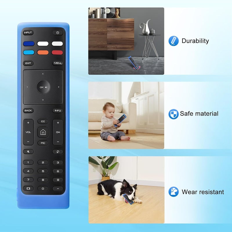 OMAIC غطاء لجهاز التحكم عن بعد Vizio Smart TV سيليكون XRT136/ XRT140 (أزرق متوهج) - Image 3