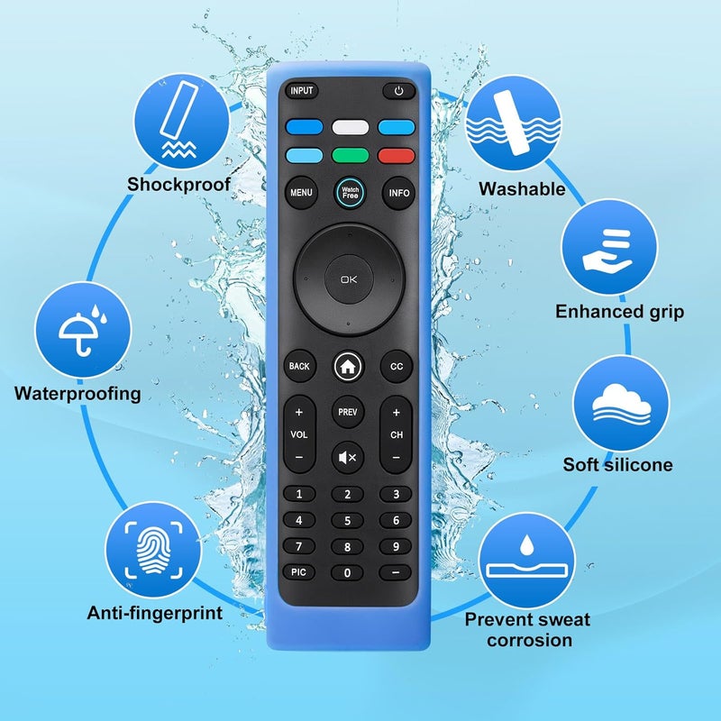 OMAIC غطاء لجهاز التحكم عن بعد Vizio Smart TV سيليكون XRT136/ XRT140 (أزرق متوهج) - Image 2