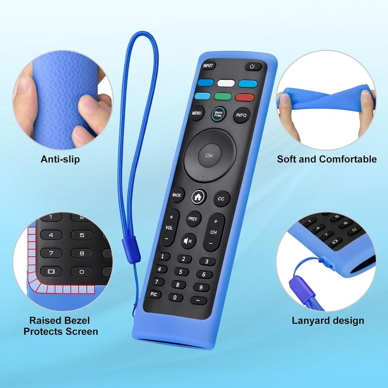 OMAIC غطاء لجهاز التحكم عن بعد Vizio Smart TV سيليكون XRT136/ XRT140 (أزرق متوهج) - Image 4