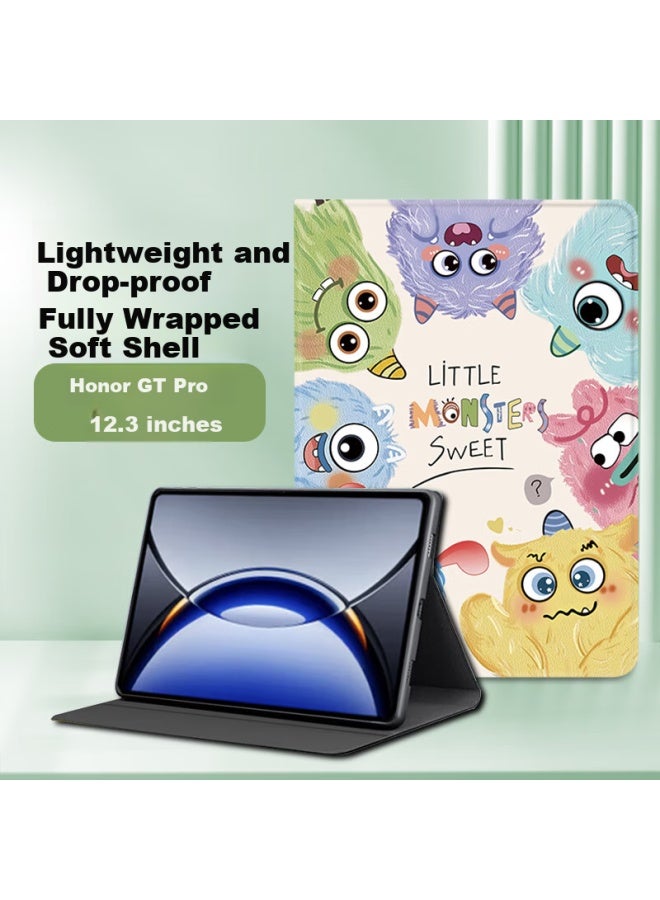 Jiang Ming Jiangming Protective Case For Honor Tablet Gt Pro 12.3 Inch Model, Honor Tablet Snapdragon Protective Shell, Slim Full Coverage Anti-drop Creative Cartoon Colorful Painting Leather Case - Image 1