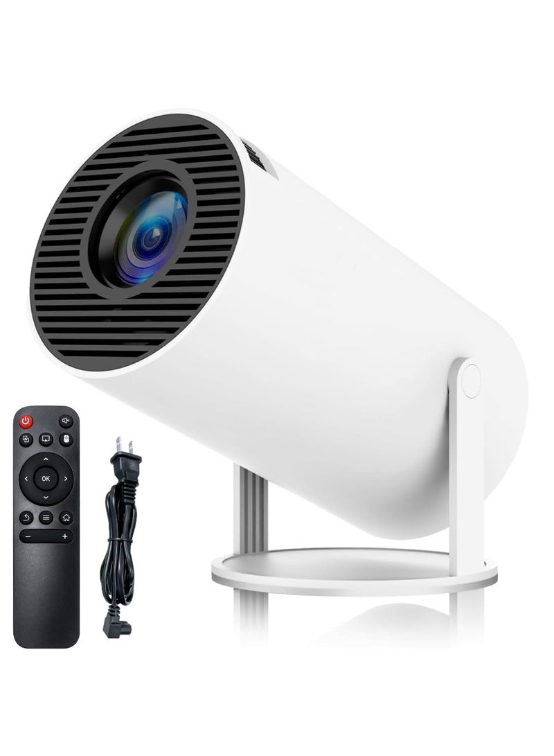 HY300 Portable Projector 1080P/ 4K Projector Auto Keystone Correction 200 ANSI Smart Projector AdjustmentBuilt-in Android OS 11.0 Home Projector,with WiFi 6 BT 5.0 (White)  - Image 1