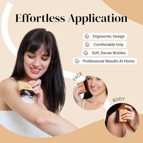 Keshima Self Tanner Brush, Large Tanning Brush for Face and Body, Kabuki Tan Applicator for Smooth and Even Coverage - Image 4