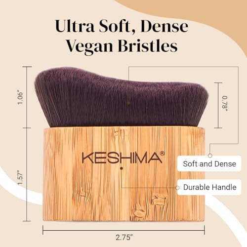 Keshima Self Tanner Brush, Large Tanning Brush for Face and Body, Kabuki Tan Applicator for Smooth and Even Coverage - Image 2
