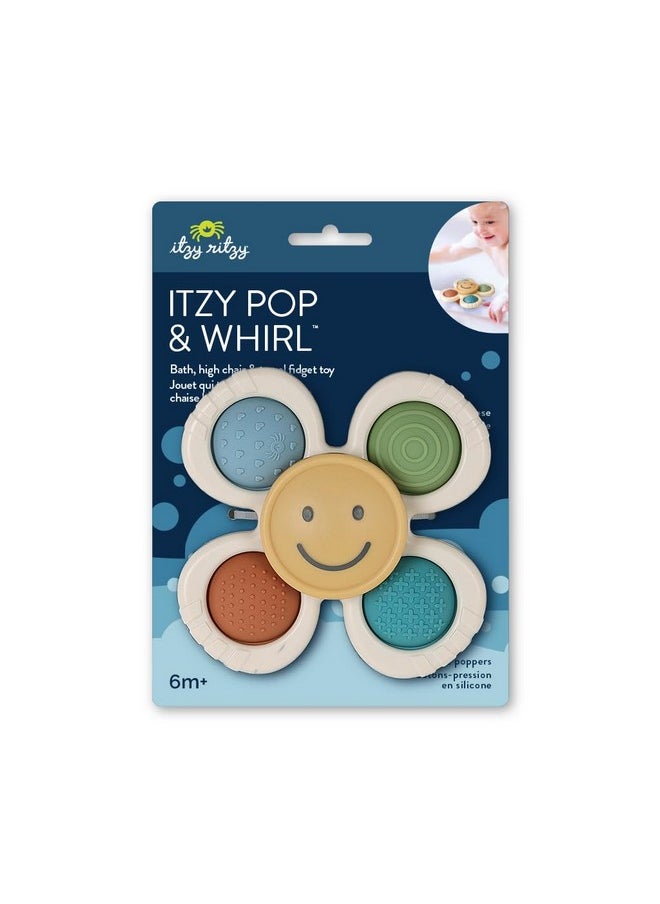 Itzy Ritzy - Fidget Toy With Sensory Poppers & Suction Cup; Fidget Toy Sticks To Highchairs, Tables Or Tubs While Spinning & Engaging Baby With 4 Textured Poppers, Smile - Image 1