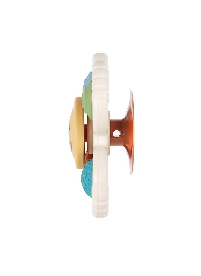 Itzy Ritzy - Fidget Toy With Sensory Poppers & Suction Cup; Fidget Toy Sticks To Highchairs, Tables Or Tubs While Spinning & Engaging Baby With 4 Textured Poppers, Smile - Image 1