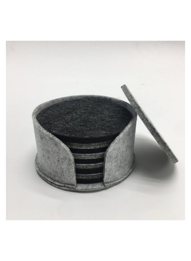 Excefore Round Felt Coasters 10 PCS Non Slip Washable Table Coasters with Coaster Holder Double Sided Plain Round Coasters Coasters for Hot & Cold Drinks Coffee Mats Home - Image 4