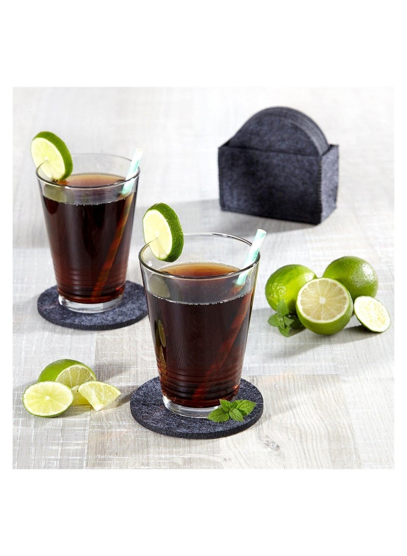 Excefore Round Felt Coasters 10 PCS Non Slip Washable Table Coasters with Coaster Holder Double Sided Plain Round Coasters Coasters for Hot & Cold Drinks Coffee Mats Home - Image 3