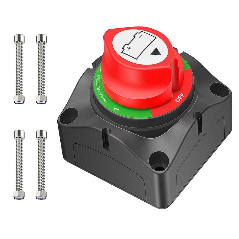 Nilight 1-2-Both-Off Battery Switch, 12V-48V Disconnect Master Cutoff Switches for Marine Boat Car RV ATV UTV Vehicle, Waterproof Heavy Duty Isolator - Image 1