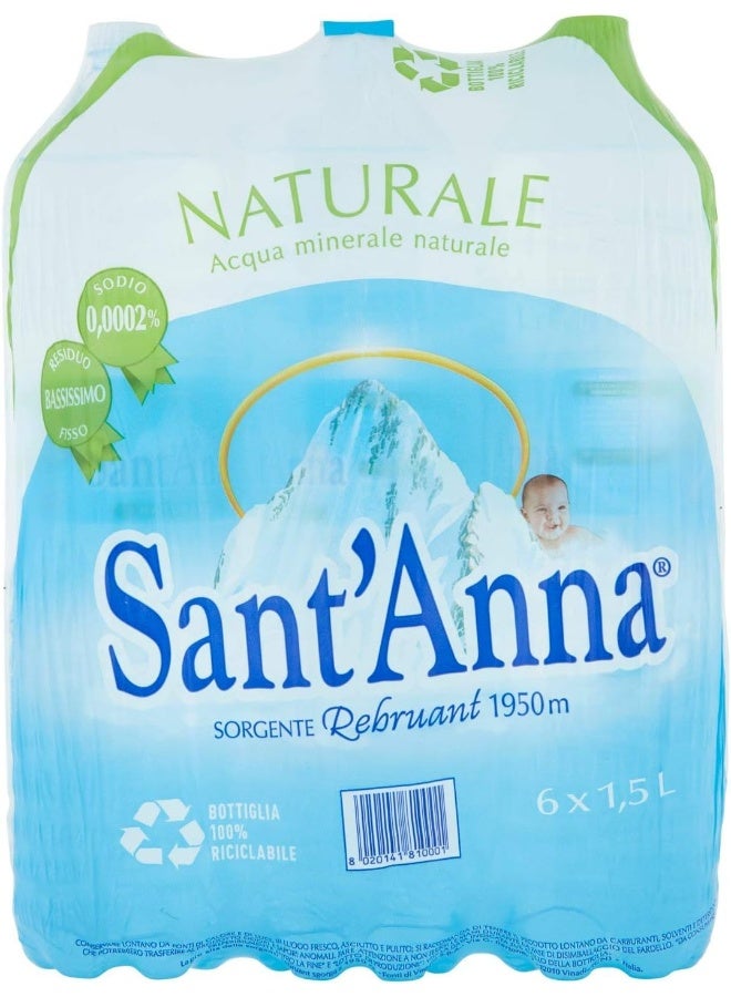 Sant'Anna مياه سانت آنا المعدنية الطبيعية 6 × 1.5 لتر، شفاف - Image 3