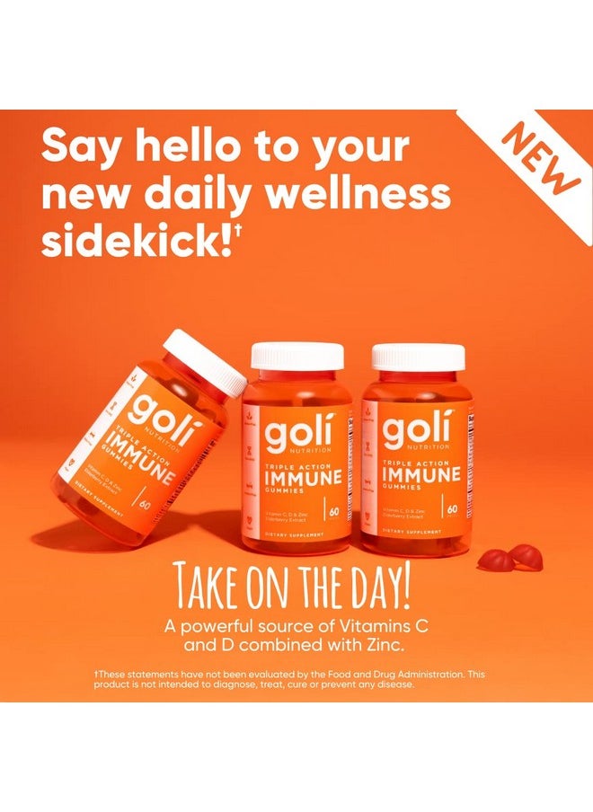 Goli - Immune Gummy Vitamin 120 Count Elderberry Vitamin C D & Zinc Vegan Nongmo Glutenfree & Gelatinfree - Image 1