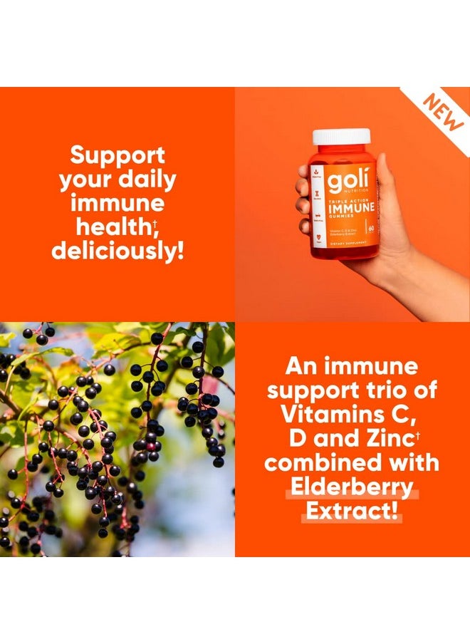 Goli - Immune Gummy Vitamin 120 Count Elderberry Vitamin C D & Zinc Vegan Nongmo Glutenfree & Gelatinfree - Image 1