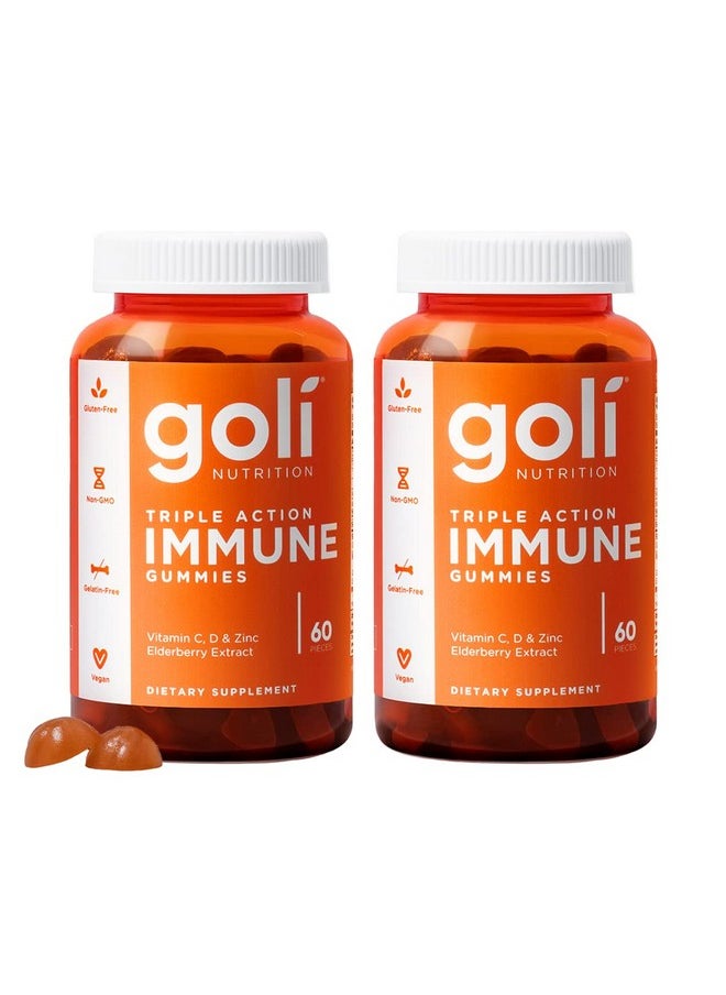 Goli - Immune Gummy Vitamin 120 Count Elderberry Vitamin C D & Zinc Vegan Nongmo Glutenfree & Gelatinfree - Image 1