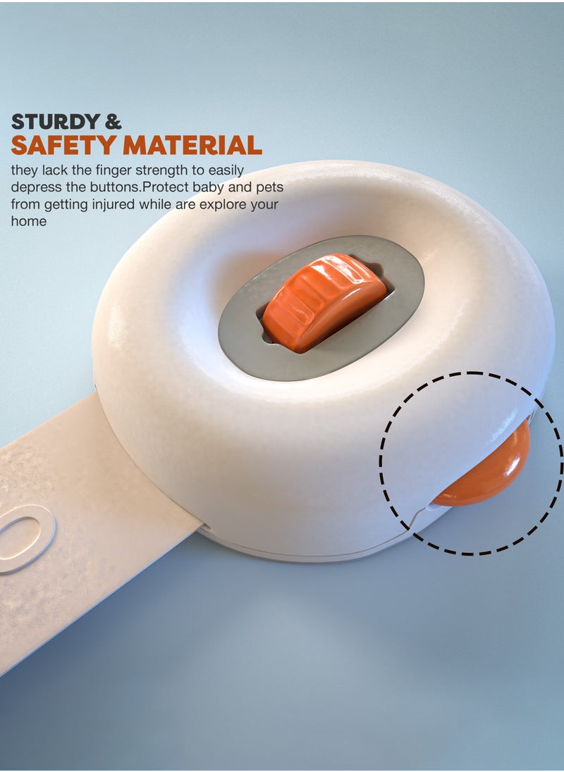 BAYBEE Baybee Baby Safety Lock for Kids, Door Stopper for Baby Proofing Products with 3M Adhesive, Child Safety Locks for Drawers, Cabinets, Fridge, Cupboard Lock for Infants (Beige)  - Image 4