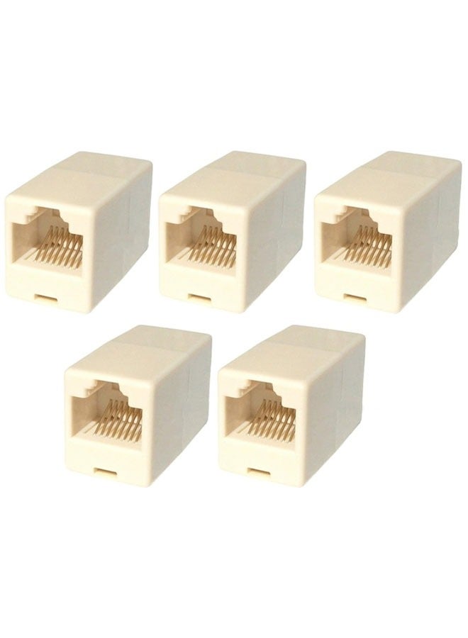 Taimi 5-Piece RJ45 Coupler Female to Female Ethernet Coupler and Joiner for Internet Cable Leads  - Image 1