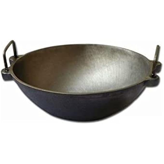 ايدا مقلاة كاداي كاداي من الحديد الزهر، متعددة الأغراض، للطهي والقلي العميق، لون أسود، مقاس 13 بوصة - Image 1