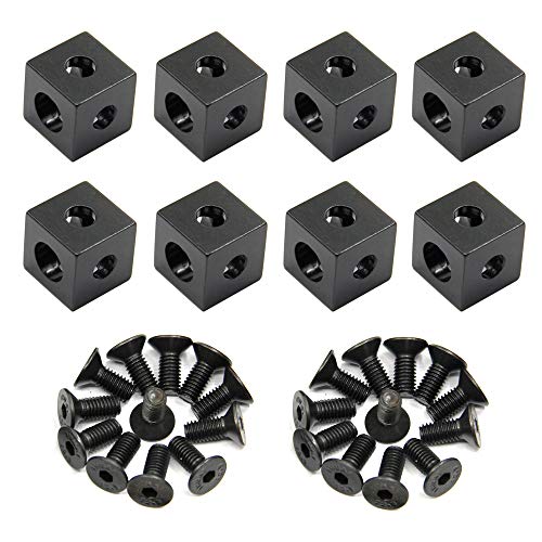 Befenybay 8PCS Black Corner Bracket Cube (20x20x20mm) for 6mm Slot Aluminum Extrusion Profile 2020 Series (Cube Corner-8PCS) - Image 1
