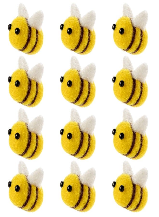 CINPIUK 12 Set Felt Bees for Crafts, Wool Felt Bumble Bee Plush for Tiered Tray Decoration Party Favors DIY Craft Jewelry Accessory - Image 1