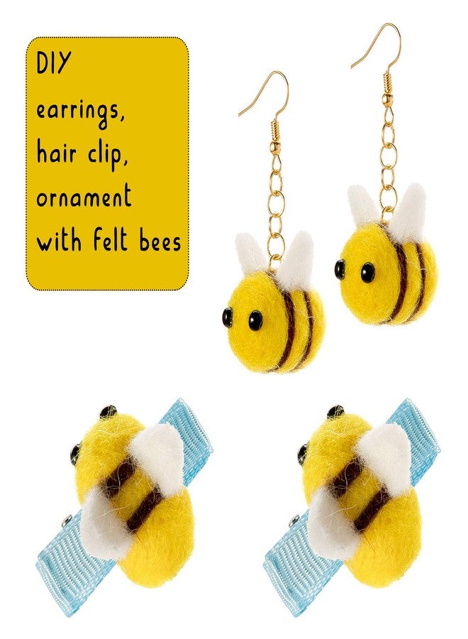 CINPIUK 12 Set Felt Bees for Crafts, Wool Felt Bumble Bee Plush for Tiered Tray Decoration Party Favors DIY Craft Jewelry Accessory - Image 5