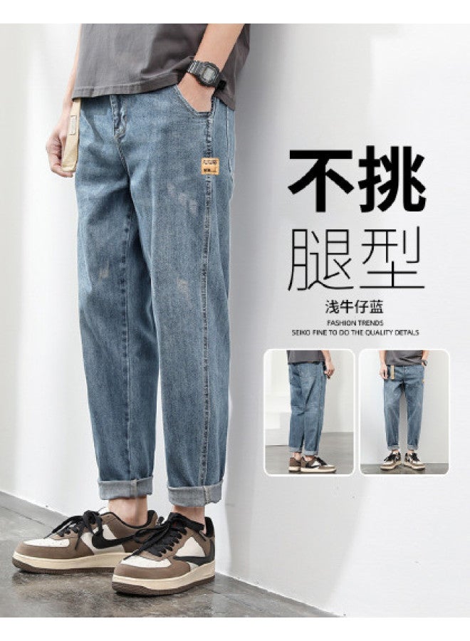 TonLion 2025 Spring Collection Men's Distressed Ripped Jeans - American Retro Loose Fit Harem Straight Leg Denim Pants - Image 1