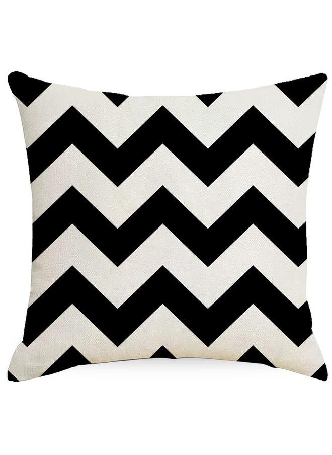 yongsheng 4-Piece Decorative Geometric Design Sofa Pillow Set ‎ Cotton Black/Beige-45*45cmLinen Square Cushion Cover Standard Pillowcase for Men Women Home Decorative Sofa Armchair Bedroom  - Image 2