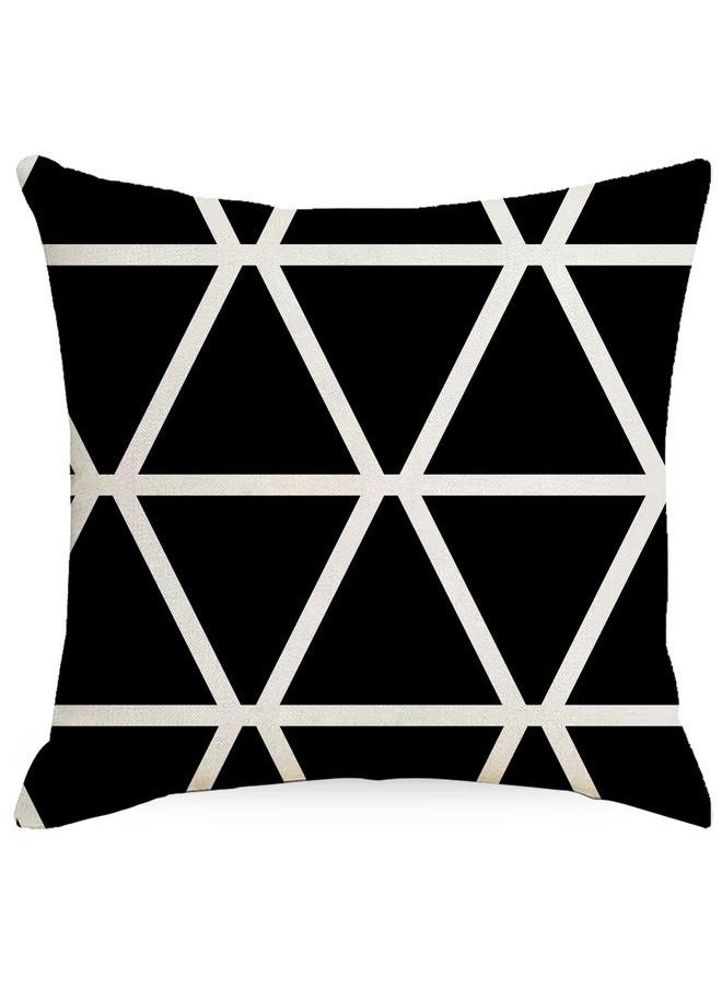 yongsheng 4-Piece Decorative Geometric Design Sofa Pillow Set ‎ Cotton Black/Beige-45*45cmLinen Square Cushion Cover Standard Pillowcase for Men Women Home Decorative Sofa Armchair Bedroom  - Image 3
