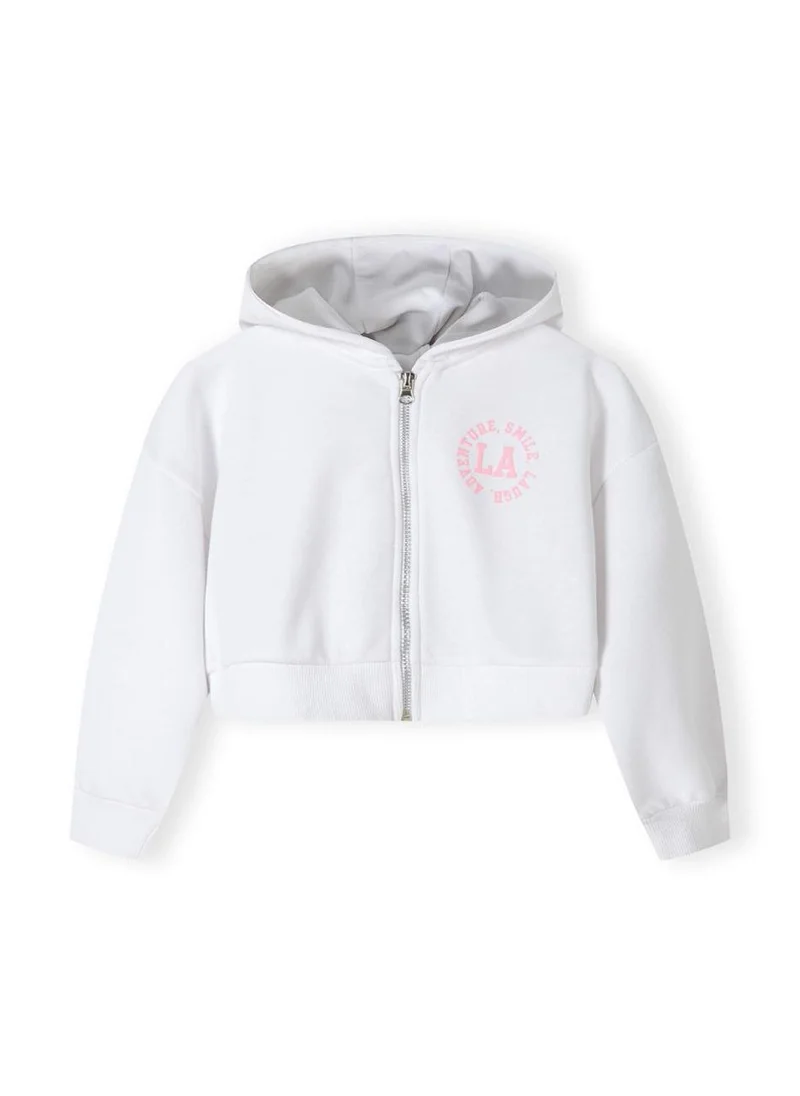 MINOTI Kids Girls Hoodie and Shorts Set with Print and Zip