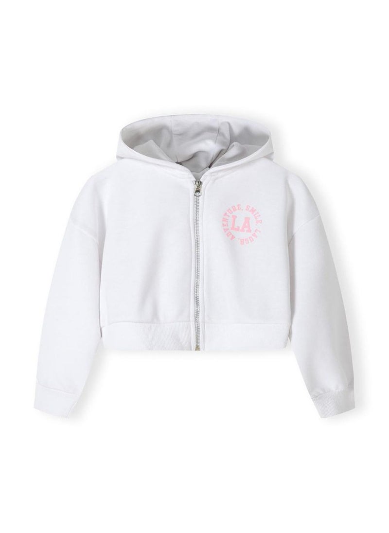 MINOTI Kids Girls Hoodie and Shorts Set with Print and Zip - Image 4