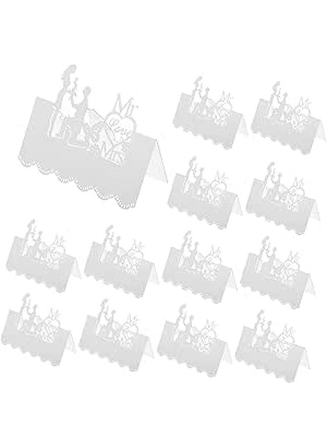 Elegant Gold Wedding Table Cards 50pcs Hollow Cut Flower Place Cards For Party Decor - Image 1