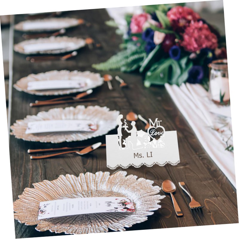 Elegant Gold Wedding Table Cards 50pcs Hollow Cut Flower Place Cards For Party Decor - Image 5