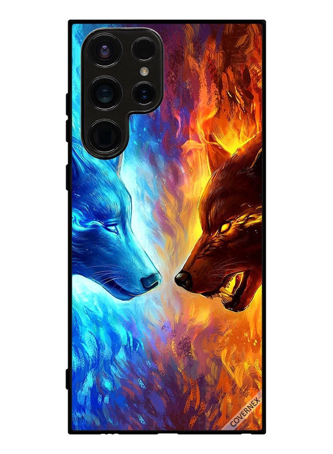 Covernex Protective Case Cover For Samsung Galaxy S23 Ultra Water & Fire Wolf - Image 1