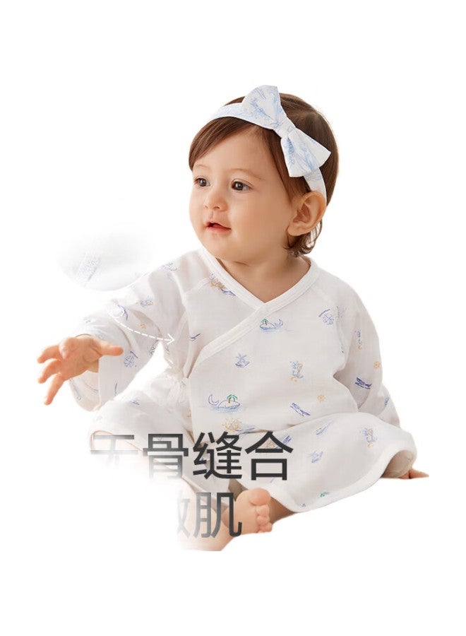 purcotton Newborn Baby Sleepwear, Spring And Summer Full Moon Baby Monk Robe, One-Piece Clothing And Robe, Starry Sea, Size 52 - Image 1